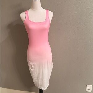 Pink to White Ombre Tank Dress